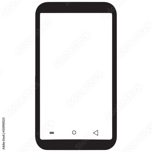Modern frameless smartphone with navigation bar vector illustration design