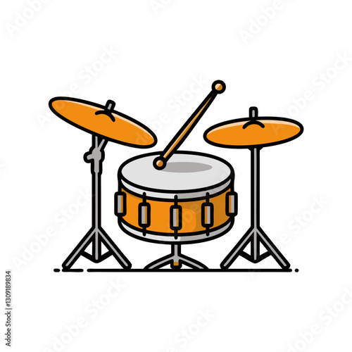 Colorful Drum Set Vector Illustration for Music and Design Projects