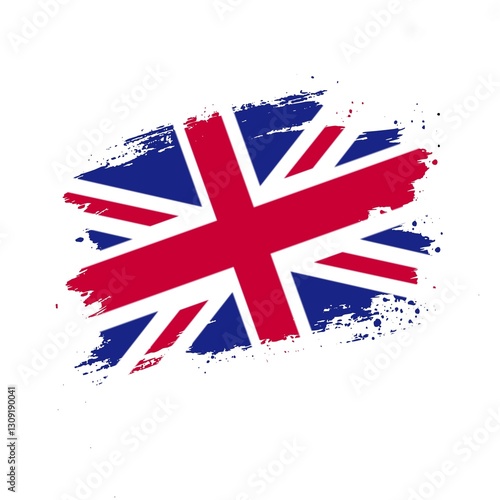 united kingdom Brush stroke flag vector isolated on white background, England flag, British flag, Britain Flag