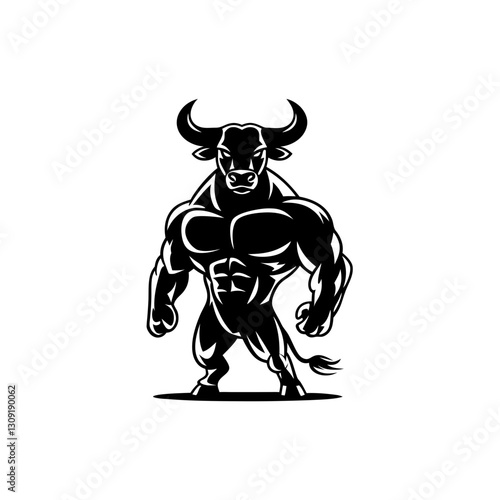 Wallpaper Mural Powerful Muscular Bull Vector Illustration for Tattoo and Design Use Torontodigital.ca