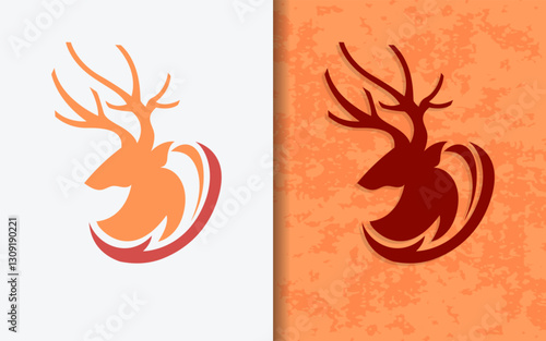 A minimalist logo featuring a sleek and stylish deer silhouette. Vector logo symbol icon illustration. photo