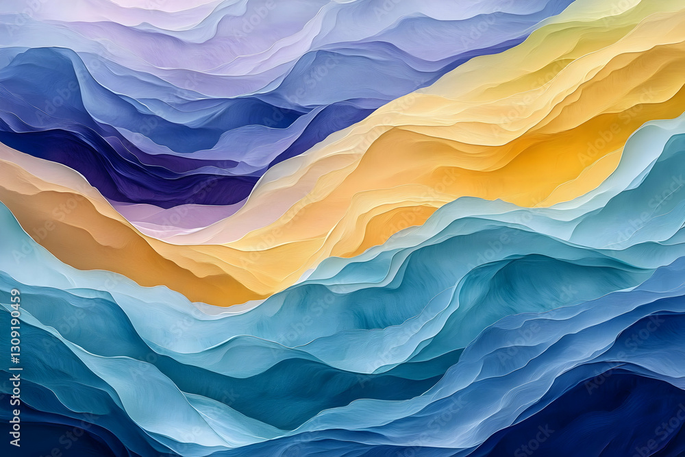 Abstract Layered Mountains In Pastel Colors Abstract Layered Mountains In Pastel Colors
