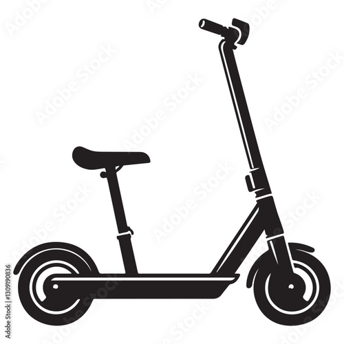 Electric Scooter with Seat Silhouette for Comfortable City Commuting
