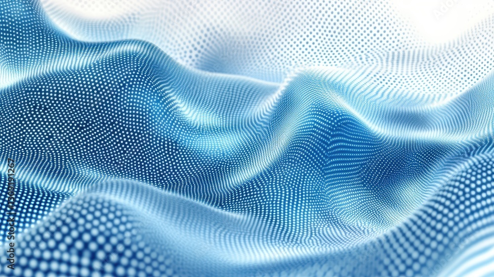 Abstract blue and white digital dotted wave pattern with fluid motion Abstract blue and white digital dotted wave pattern with fluid motion