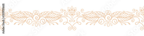 Beige Mehndi Ornate Seamless Border
