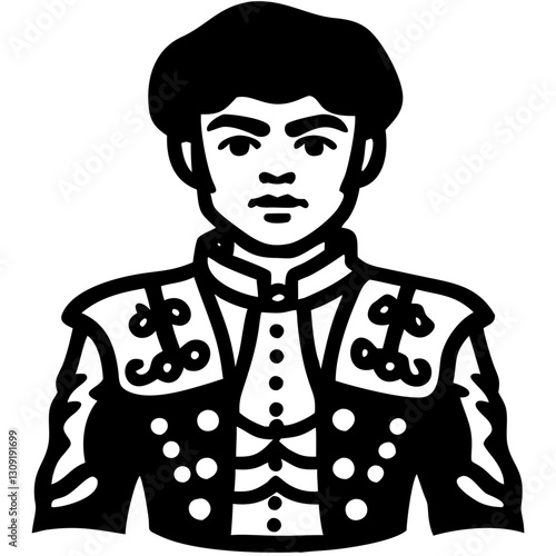 Matador Illustration Traditional Spanish Bullfighter Vector Art
