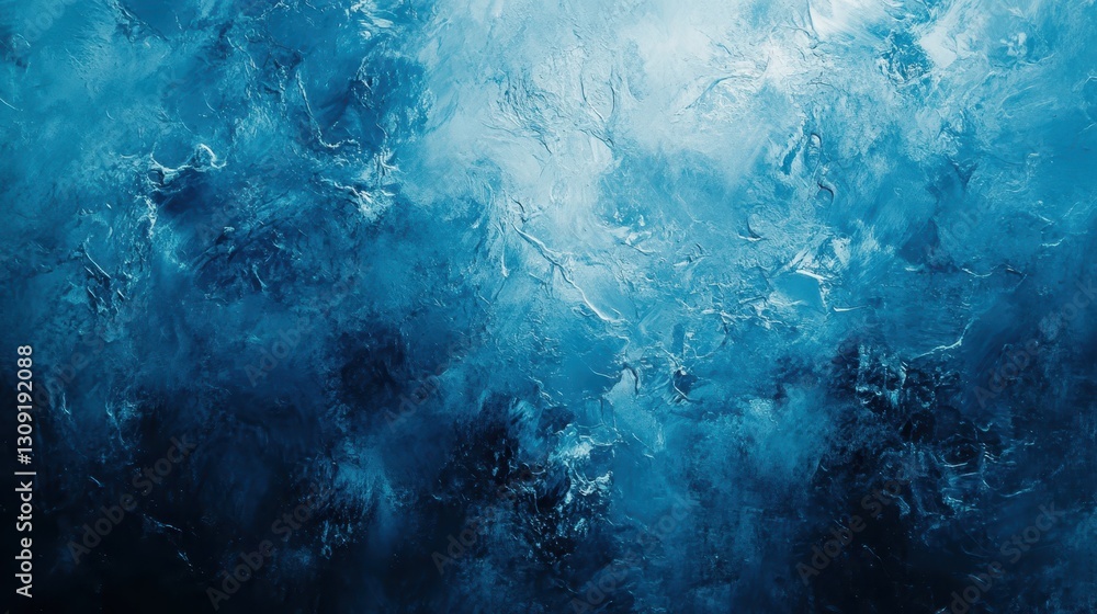 Obraz premium Abstract blue ocean waves: dynamic textured water-inspired artwork