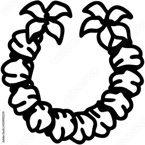 Hawaiian Flower Lei Vector Illustration for Decorative and Craft Use