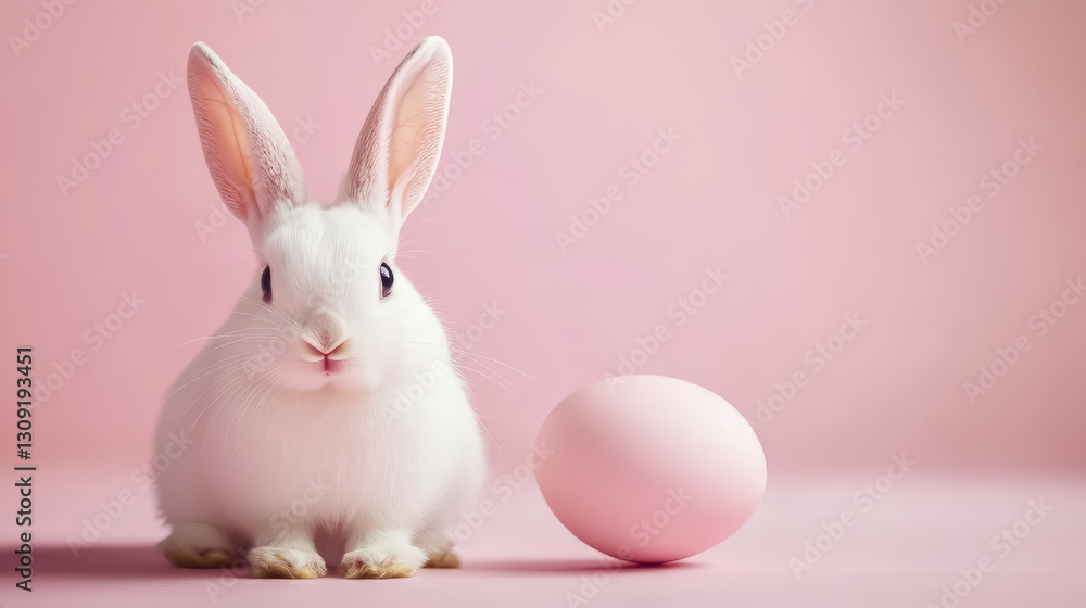 Adorable Easter bunny among Easter eggs and spring. Adorable Easter bunny among Easter eggs and spring.
