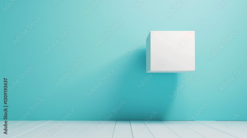white box on blue background mockup white box on blue background mockup