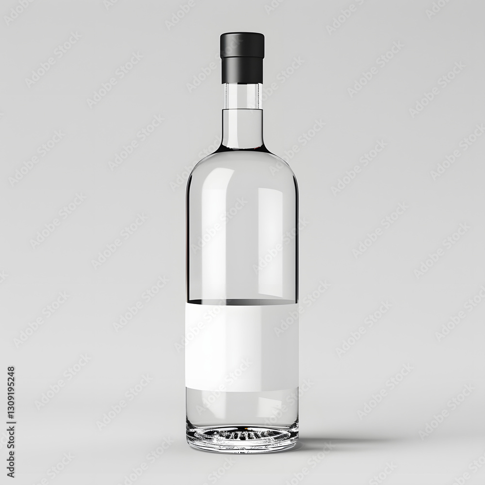 An unopened glass bottle on white background An unopened glass bottle on white background