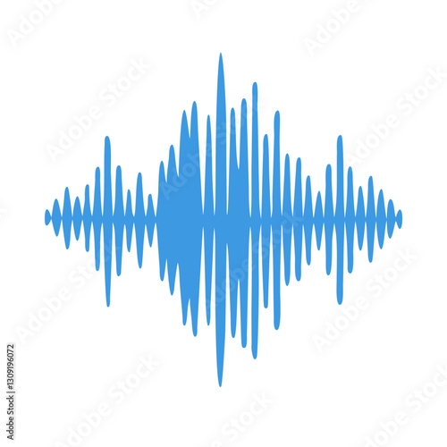 Blue Audio Waveform Vector Art Sound Visualization Graphic