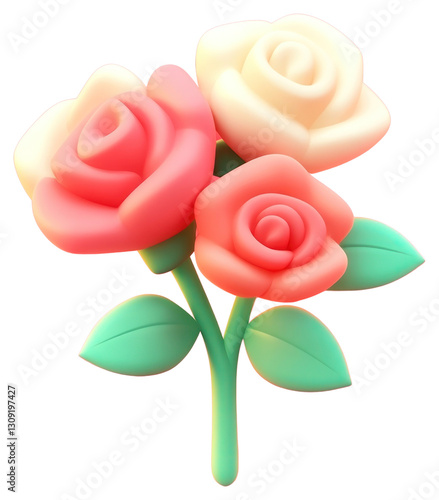 Wallpaper Mural PNG 3d rose bouquet roses illustration background. Torontodigital.ca