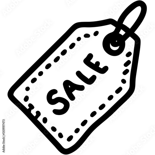 Sale Tag Vector Illustration Black Outline for Retail Marketing and Promotions