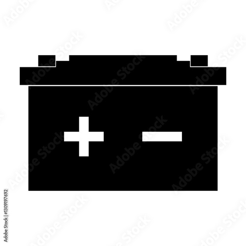 electric battery of a car inside plus minus symbol for positive negative 