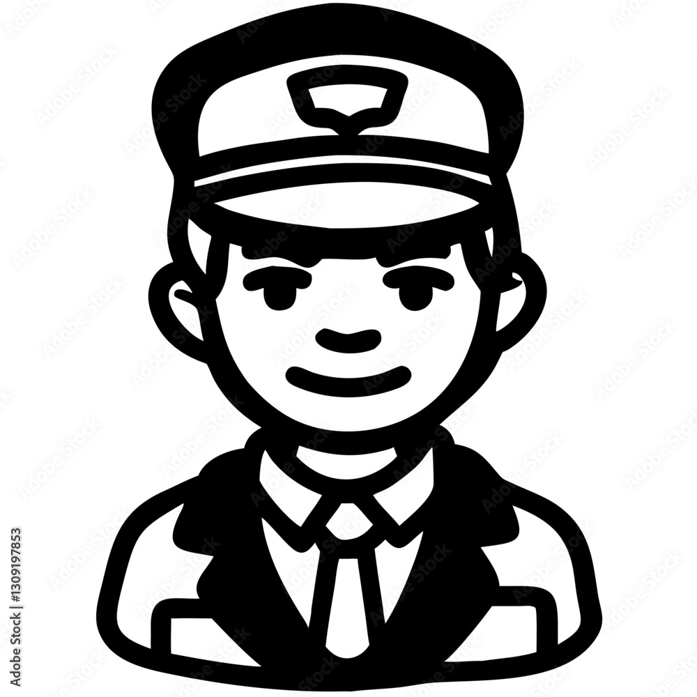 Pilot Profile Vector Illustration for Aviation Design and Education Pilot Profile Vector Illustration for Aviation Design and Education