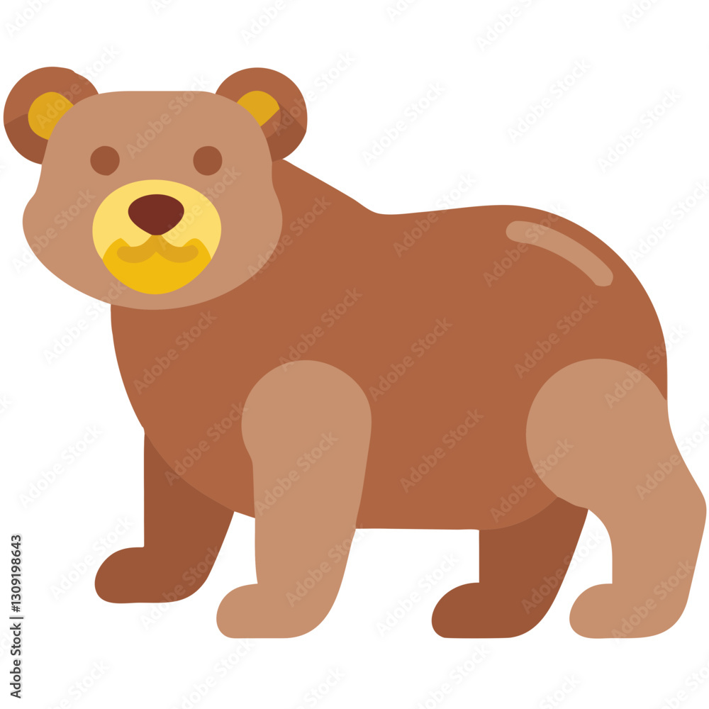 Obraz premium Cute Brown Bear Vector Illustration for Children's Books and Educational Materials