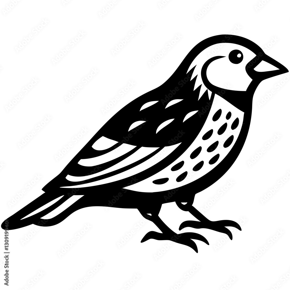 Fototapeta premium Vector Illustration of a Stylized Bird Perfect for Tattoos and Coloring Books