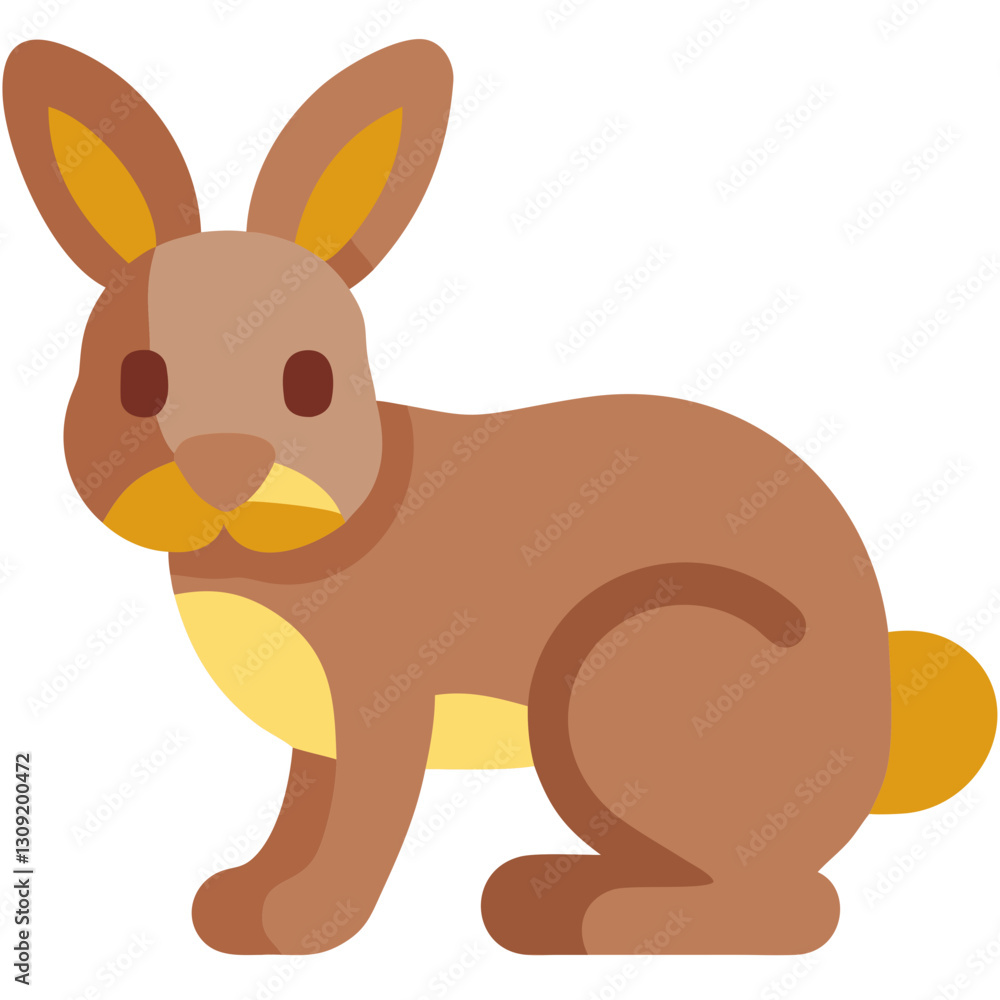 Obraz premium Cute Cartoon Brown Rabbit Vector Illustration for Kids Art and Design Projects