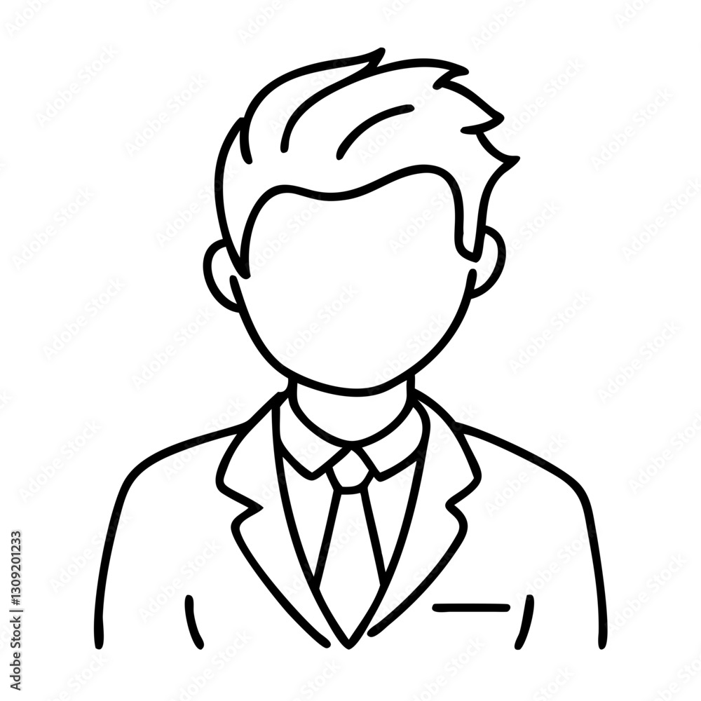 Business Professional Outline Vector Illustration for Avatar and Design Use Business Professional Outline Vector Illustration for Avatar and Design Use