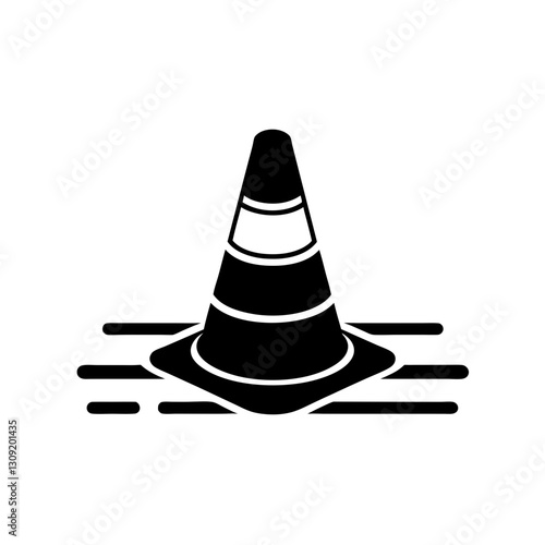 Vector Traffic Cone Safety for Construction Signage and Roadwork Design