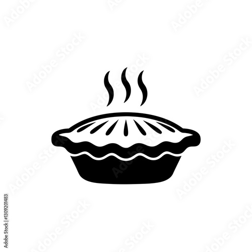 Steaming Hot Pie Vector for Culinary and Bakery Design Projects