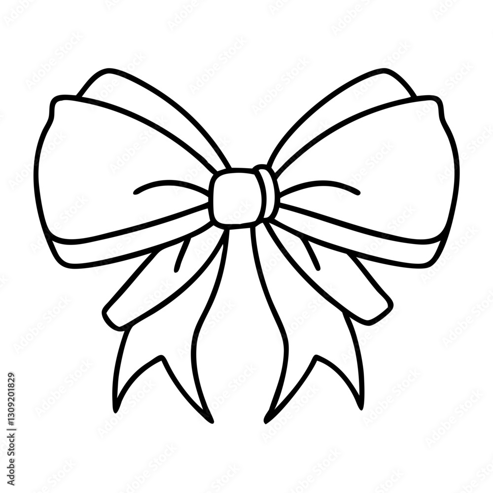 Vector Illustration Decorative Bow Design for Crafts and Coloring Books Vector Illustration Decorative Bow Design for Crafts and Coloring Books