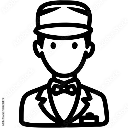 Hotel Bellhop Vector Illustration for Hospitality Services