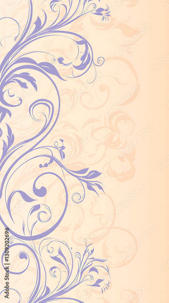 A floral patterned background with a purple and blue design A floral patterned background with a purple and blue design