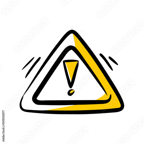 Yellow Warning Exclamation Sign Attention Symbol Vector for Safety and Alert Illustrations
