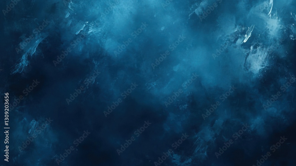 Fototapeta premium An Exploration of Depth and Texture: A Study in Abstract Blue Tones with Dynamic Brushstroke Detailing