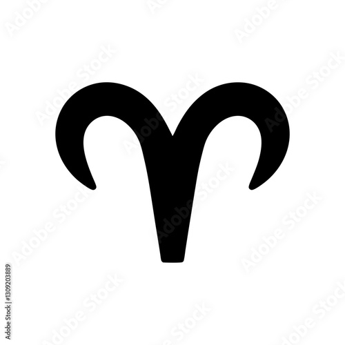 Aries Zodiac Sign Vector Illustration for Astrology Symbol and Tattoo Design