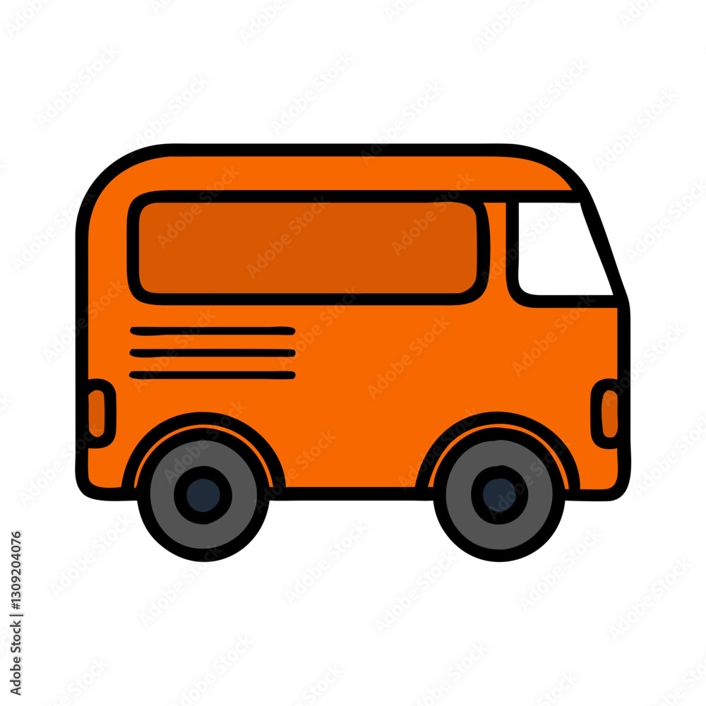 Orange Vector Van Illustration for Design Projects and Creative Use Orange Vector Van Illustration for Design Projects and Creative Use
