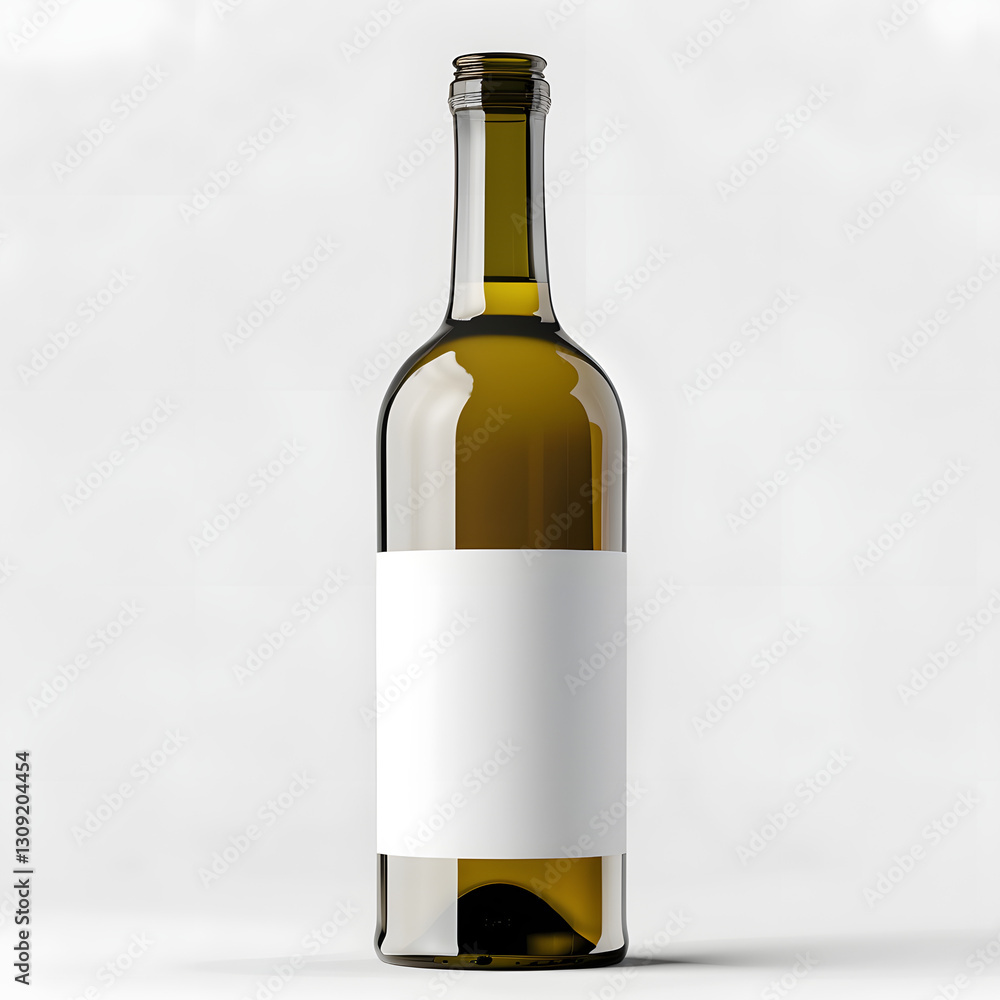 An unopened wine bottle on white background An unopened wine bottle on white background