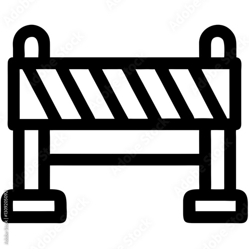 Roadblock Barrier Vector Illustration for Construction Safety and Traffic Management