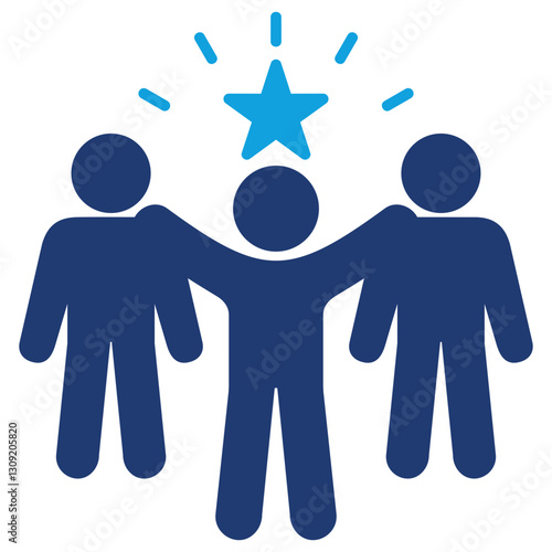 Leadership Solid Blue Icon