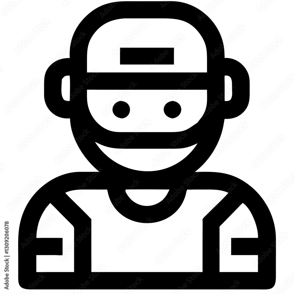 Robotic Worker Vector Black Line Art for Technology Design Projects Robotic Worker Vector Black Line Art for Technology Design Projects