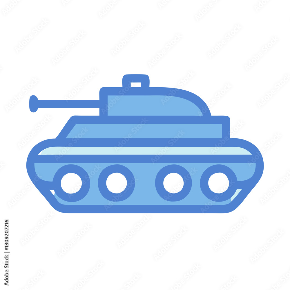 Blue Cartoon Tank Vector Illustration for Military and Educational Uses Blue Cartoon Tank Vector Illustration for Military and Educational Uses