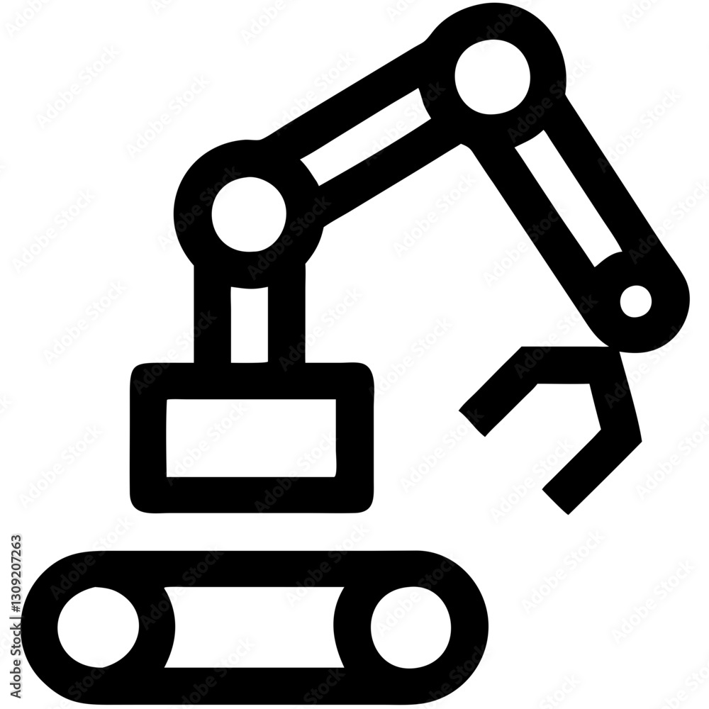 Industrial Robotic Arm Vector Illustration for Automation and Manufacturing Design Industrial Robotic Arm Vector Illustration for Automation and Manufacturing Design