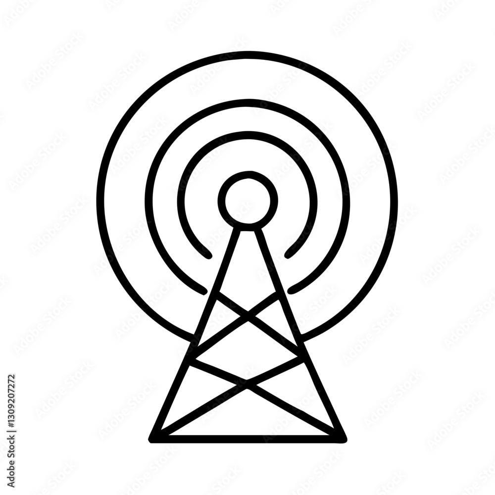 Radio Antenna Vector Wireless Signal Symbol for Communication Design Radio Antenna Vector Wireless Signal Symbol for Communication Design