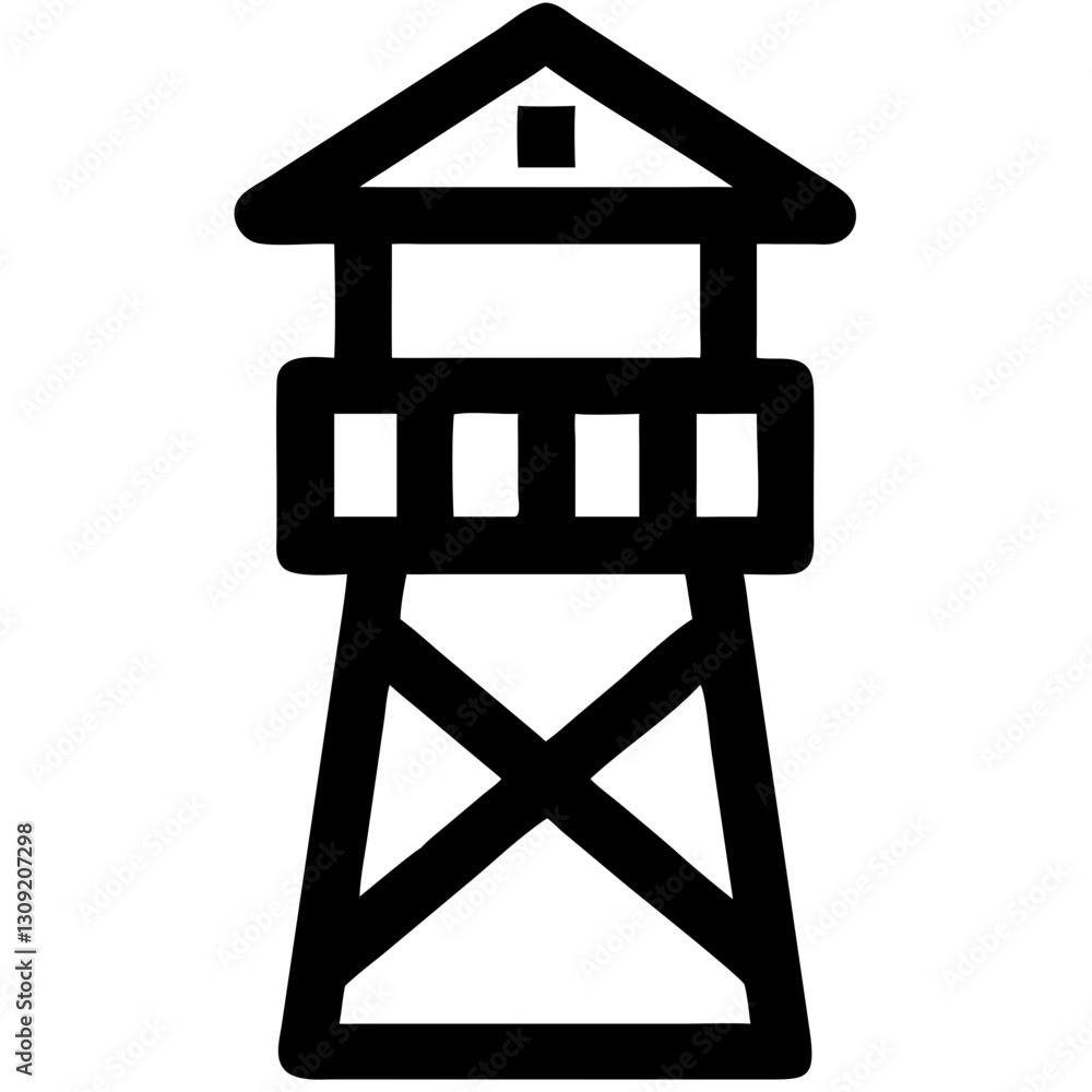Minimalist Lighthouse Silhouette Vector for Nautical Design and Coloring Applications Minimalist Lighthouse Silhouette Vector for Nautical Design and Coloring Applications