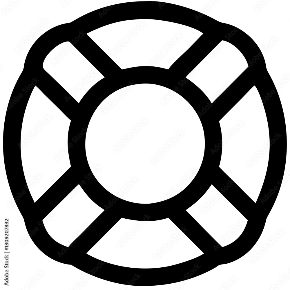 Nautical Lifebuoy Vector Art Symbol for Safety and Maritime Design Projects Nautical Lifebuoy Vector Art Symbol for Safety and Maritime Design Projects