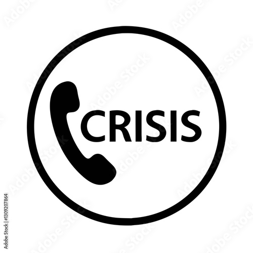 Crisis Hotline Phone Vector for Emergency Contact Communication