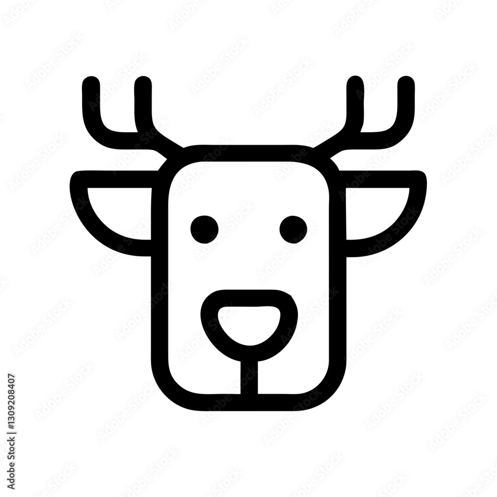 Minimalist Deer Head Vector Illustration for Design and Decoration Projects Minimalist Deer Head Vector Illustration for Design and Decoration Projects