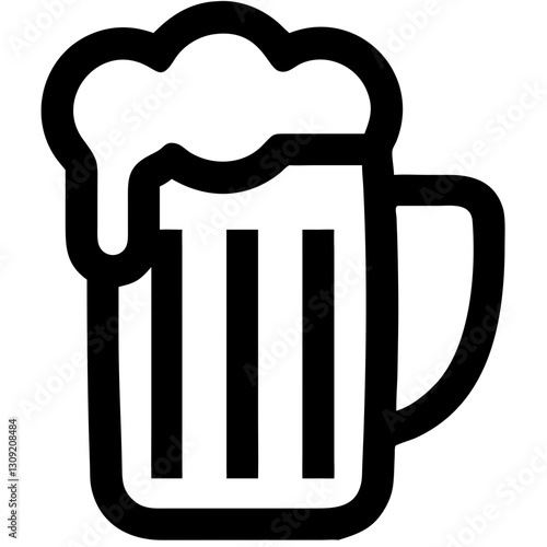 Beer Mug Simple Vector for Bar Pub Brewery Decor or Menu Design