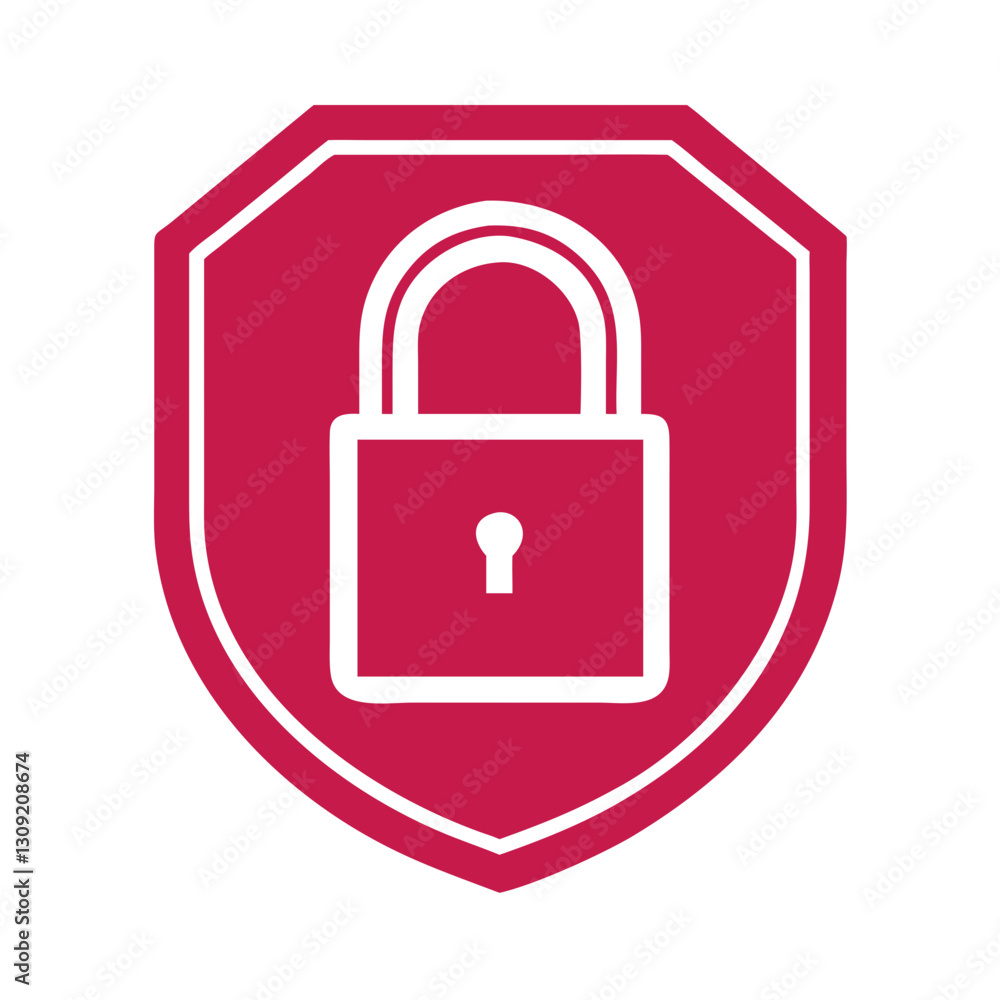 Vector Security Shield with Padlock for Privacy Protection Design Vector Security Shield with Padlock for Privacy Protection Design