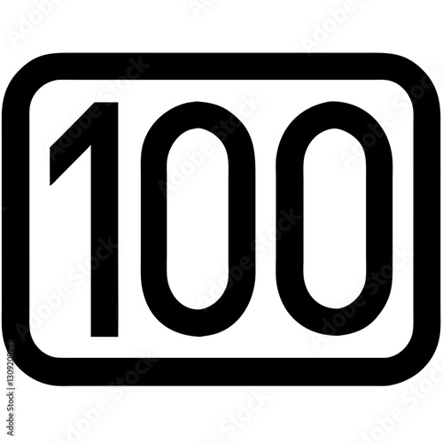 Bold Number 100 for Milestone Celebration and Achievement Recognition