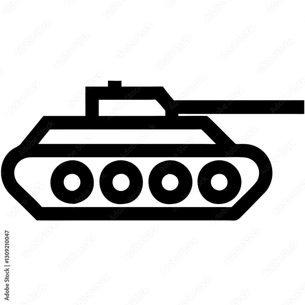 Military Tank Vector Illustration for Defense and Security Design Projects Military Tank Vector Illustration for Defense and Security Design Projects