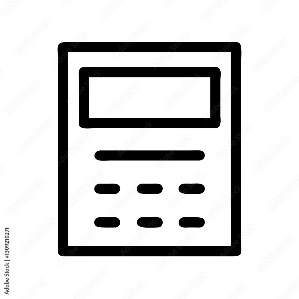 Simple Calculator Outline Vector for Finance Apps or Education Graphics Simple Calculator Outline Vector for Finance Apps or Education Graphics