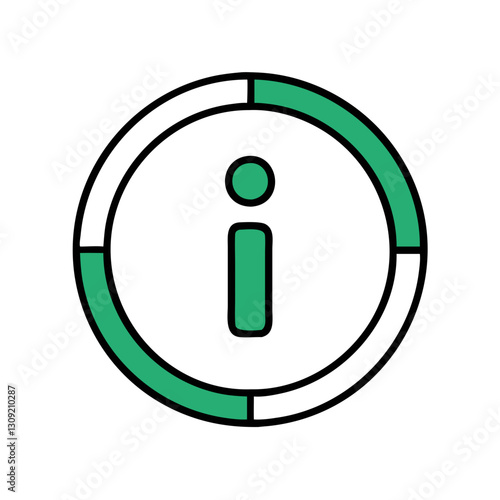 Information Symbol Vector Inside Circular Frame for Web Design and User Interface